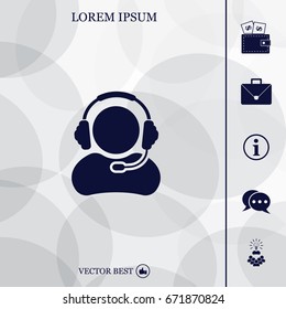 man with headphones vector icon