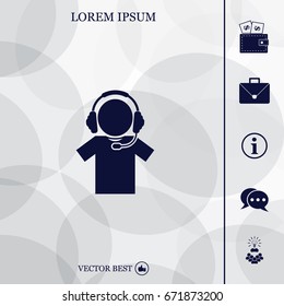 man with headphones vector icon