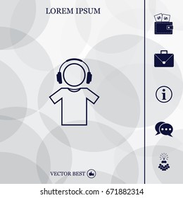 man with headphones vector icon