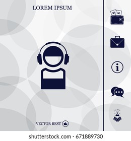 man with headphones vector icon