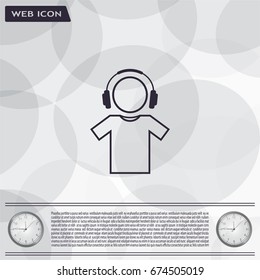 man with headphones vector icon