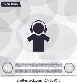 man with headphones vector icon