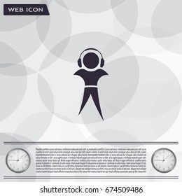 man with headphones vector icon