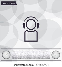 man with headphones vector icon