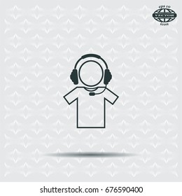man with headphones vector icon