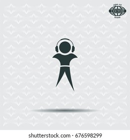 man with headphones vector icon