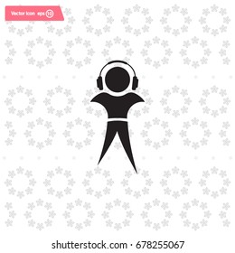 man with headphones vector icon