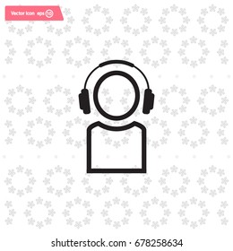 man with headphones vector icon