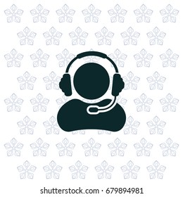 man with headphones vector icon