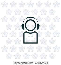 man with headphones vector icon