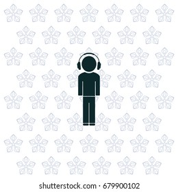man with headphones vector icon