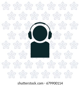 man with headphones vector icon