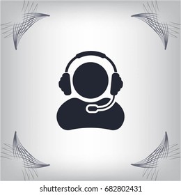 man with headphones vector icon
