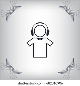 man with headphones vector icon