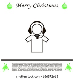 man with headphones vector icon