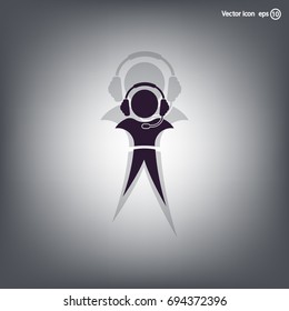 man with headphones vector icon