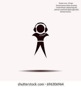man with headphones vector icon