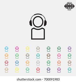 man with headphones vector icon