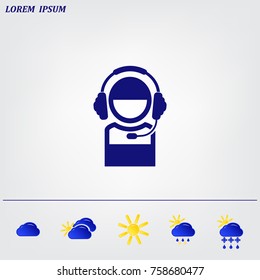 man with headphones vector icon