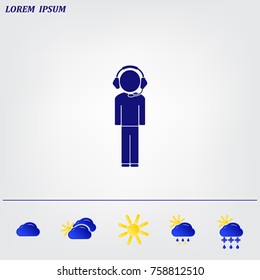 man with headphones vector icon