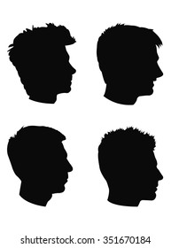man heads silhouette, vector illustration