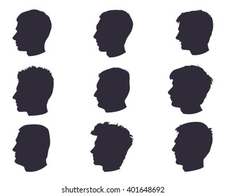 man heads silhouette, vector illustration