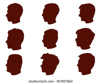 man heads silhouette, vector illustration
