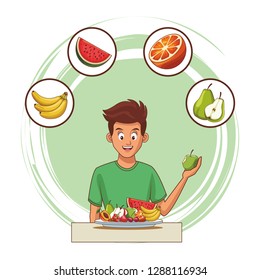 man healthy food