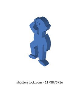 Man Hearing isometric left top view 3D icon
