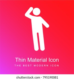 Man Hearing red and pink gradient material white icon minimal design
