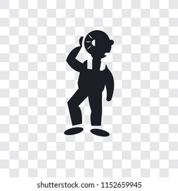 Man Hearing vector icon isolated on transparent background, Man Hearing logo concept