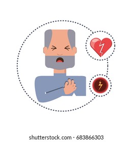man with heart atack symptoms and condition