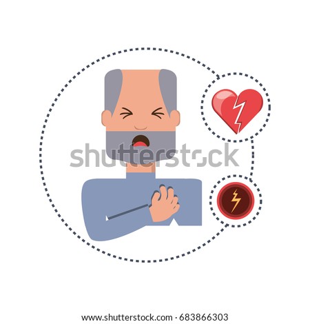 man with heart atack symptoms and condition