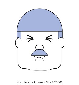 Man with heart attack face cartoon
