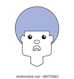 Man with heart attack face cartoon