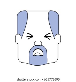 Man with heart attack face cartoon