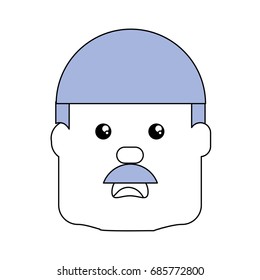 Man with heart attack face cartoon