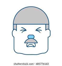 Man with heart attack face cartoon