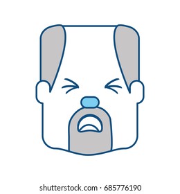 Man with heart attack face cartoon