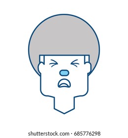 Man with heart attack face cartoon