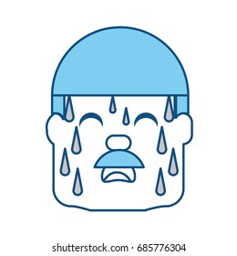 Man with heart attack face cartoon