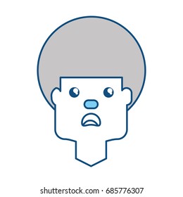 Man with heart attack face cartoon