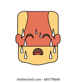 Man with heart attack face cartoon