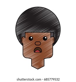 Man with heart attack face cartoon