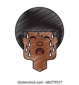 Man with heart attack face cartoon