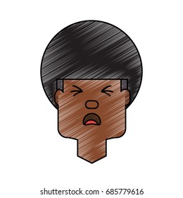 Man with heart attack face cartoon