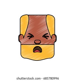 Man with heart attack face cartoon