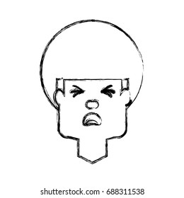 Man with heart attack face cartoon