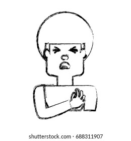 Man with heart attack face cartoon