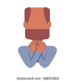 Man with heart attack face cartoon